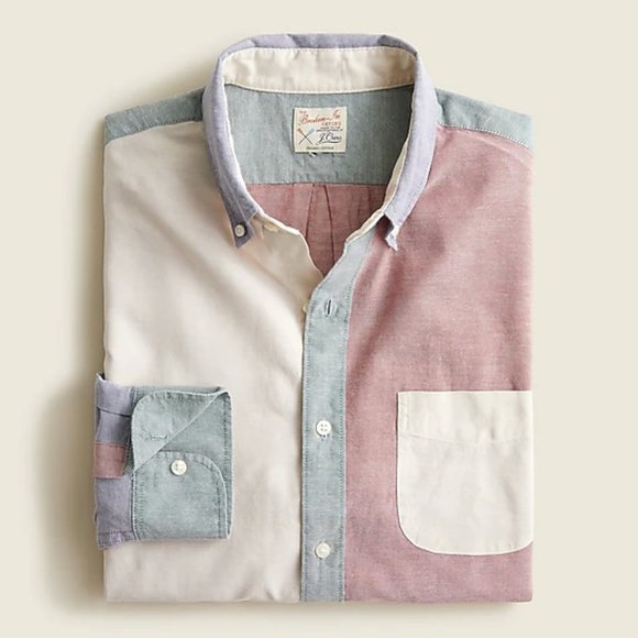 J. Crew Other - NWT J Crew Classic Fit Broken-In Organic Cotton Color Block Oxford Shirt